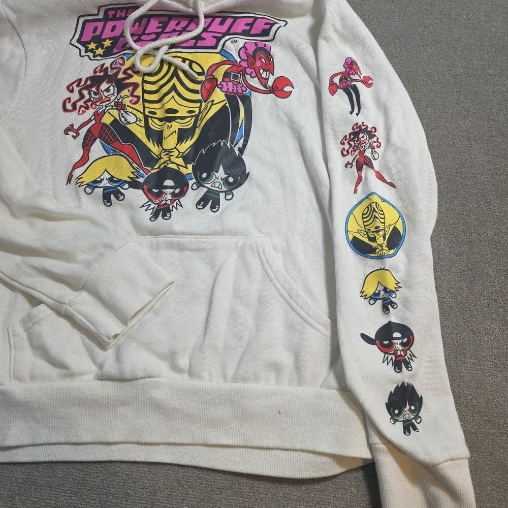 Powerpuff Girls Jacket Womens Size Small White Y2K Cartoon Hoodie Athletic - Picture 5 of 9